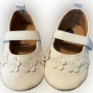 White Floral Baby Shoes